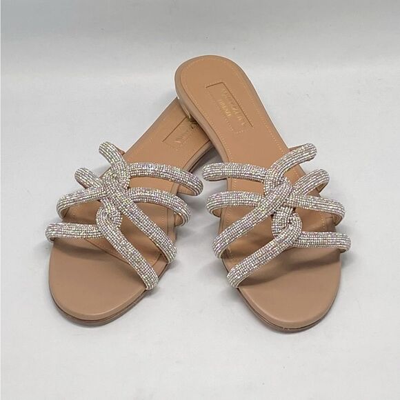 Aquazzura Moondust Crystal-Embellished Sandals size 35.5 - Picture 9 of 16